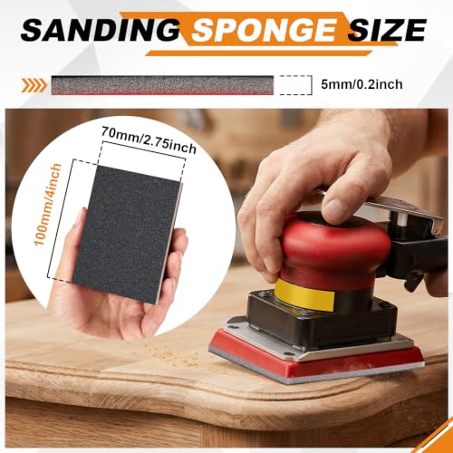 Image of 27 PCS 3x4 Inch Sanding Sponge, 600 Grit Sandpaper Pads Sanding Blocks Set