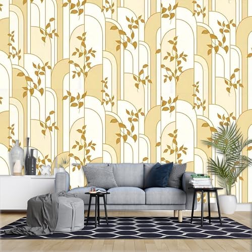 Image of FOKRIM Gold u Leaf 45x300 Wallpaper for Wall Sticker for Home,Office Sticker Peel and Stick Removable Self Adhesive Waterproof (Pack of 1)