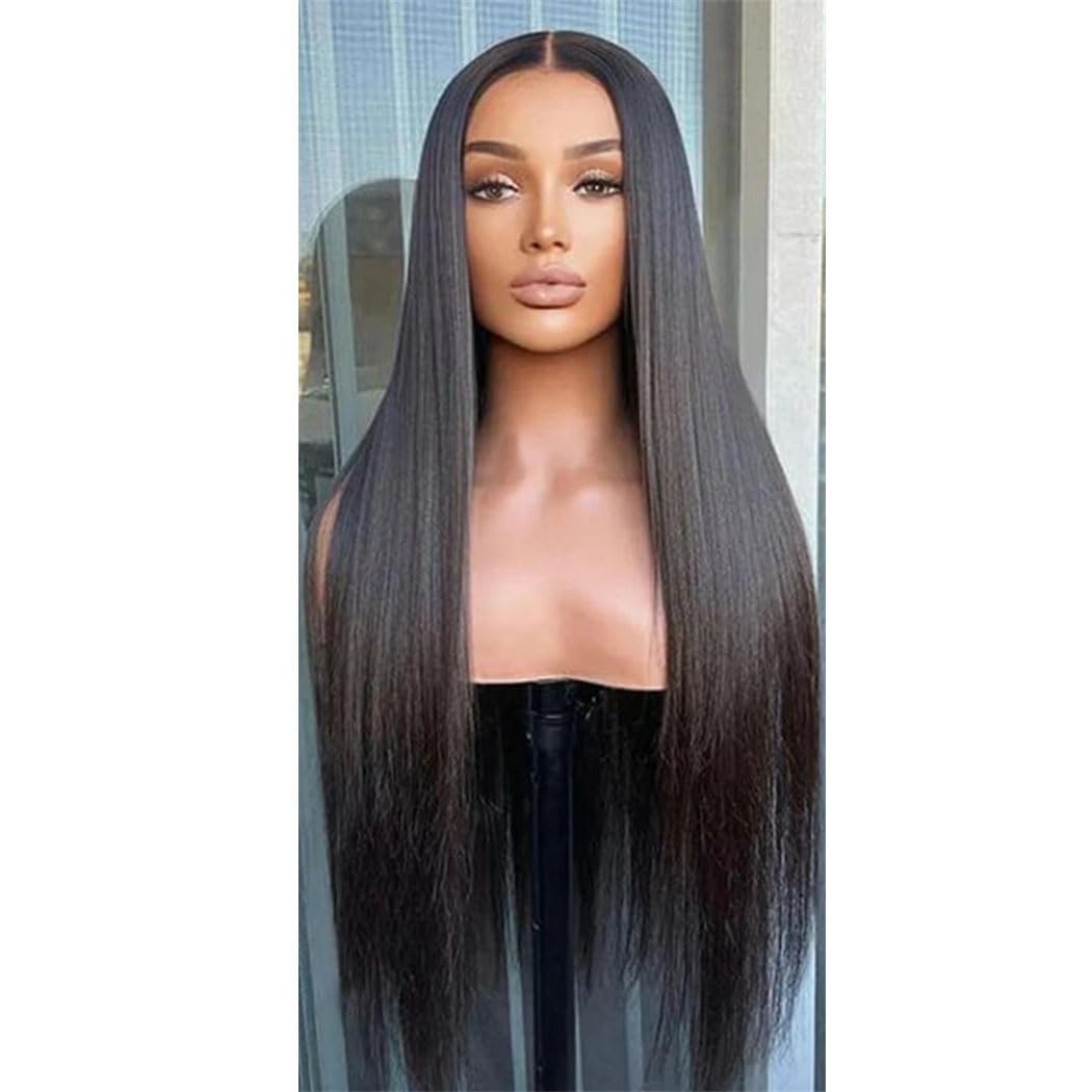 Parrucche anteriori in pizzo brasiliano dritto da donna, capelli umani Glueless trasparenti, densità 180%, for la festa di nozze(20in)