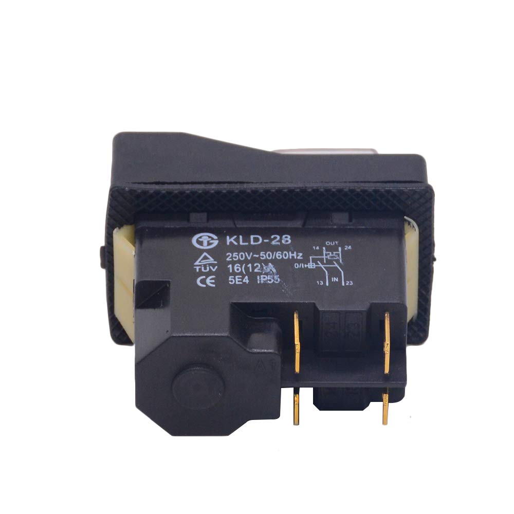 Imperméable Électromagnétique KLD-28 Bouton-poussoir Interrupteur de Sécurité Magnétique pour Trancheur Percer Vu 220V 4 Pins Noir