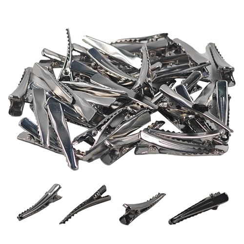 100 pinzas tipo cocodrilo metálicas plateadas 30 mm miniatura 1