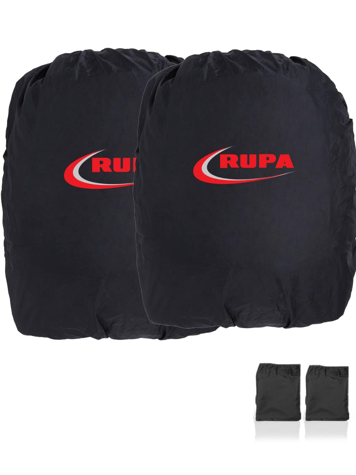 rupa Dust & Rain Cover for Backpack with Pouch, Waterproof Dustproof Rain Cover Bag Elastic Adjustable for School, College, Office, Trekking Bags (35L,Black) Pack of 2-picture-29