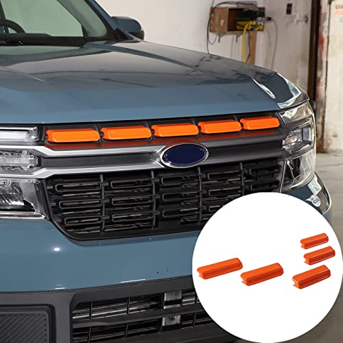 Image of Car Front Bumper Grille Covers Compatible with Ford Maverick 2022 Car Front Grille Mesh Inserts Trim Cover Front Grill Mesh Inserts Clip-in Grille Guard Car Air Inlet Vent Grille Cover ABS Accessories