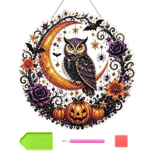 Kit de Arte con Gemas Suncatcher de Halloween para Adultos 5