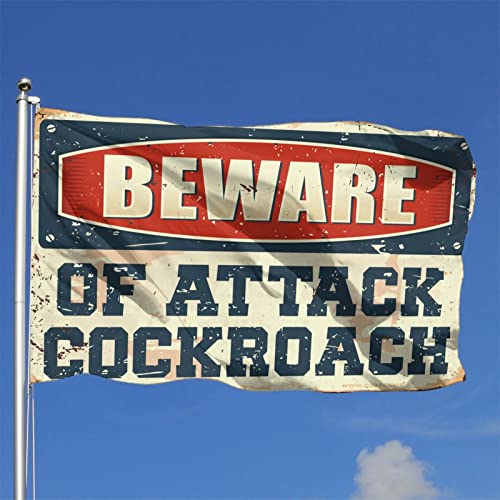 Drapeaux amusants Beware of Attack pour une décoration de chambre d'étudiant originale