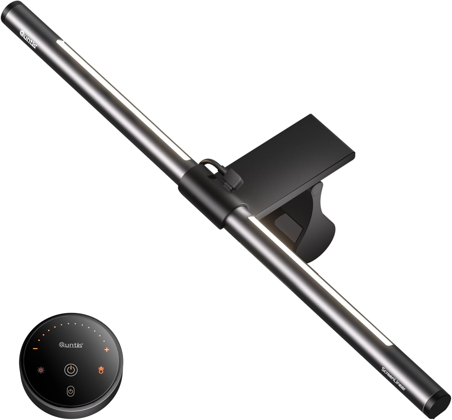 Quntis Computer Monitor Light Bar with Remote Control, Eye-Care Dual Light Monitor Desk Lamp for Home Office Gaming, Infinitely Dimmable Brightness and Colour Temperature