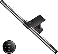 Quntis Barra de luz para monitor de computador com controle remoto, com função de luz de fundo, brilho de escurecimento contínuo e temperatura de cor, sem brilho na tela, cinza