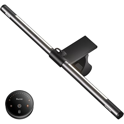 Quntis Computer Monitor Light Bar with Remote, Eye-Care Monitor Light Backlight Desk Lamp for Home Office Gaming, Stepless Dimming Brightness and Color Temperature, No Screen Glare, Gray