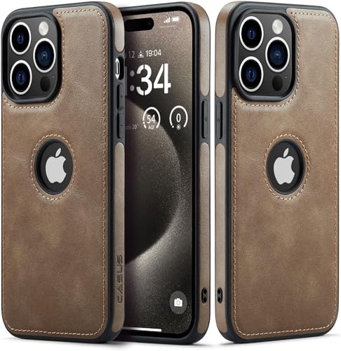 Coque fine en cuir végétalien iPhone 15 Pro l'accessoire gris du quotidien