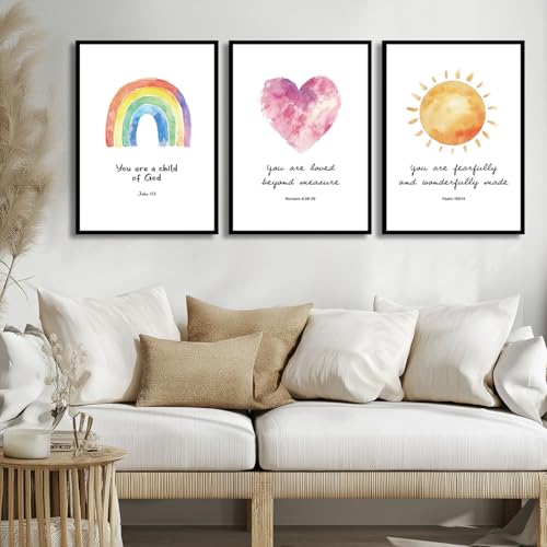 Décoration murale chrétienne bébé affiche verset Bible apaisante