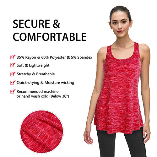 Image of Cestyle Womens Sleeveless Scoop Neck Flowy Loose Fit Workout Shirts Racerback Long Tank Tops