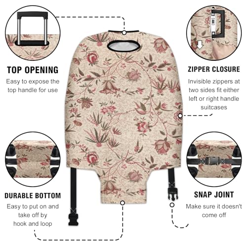 Travel Luggage Cover Suitcase Protector Scratch-Resistant Fit, Not Included Suitcase Pink Floral XL3