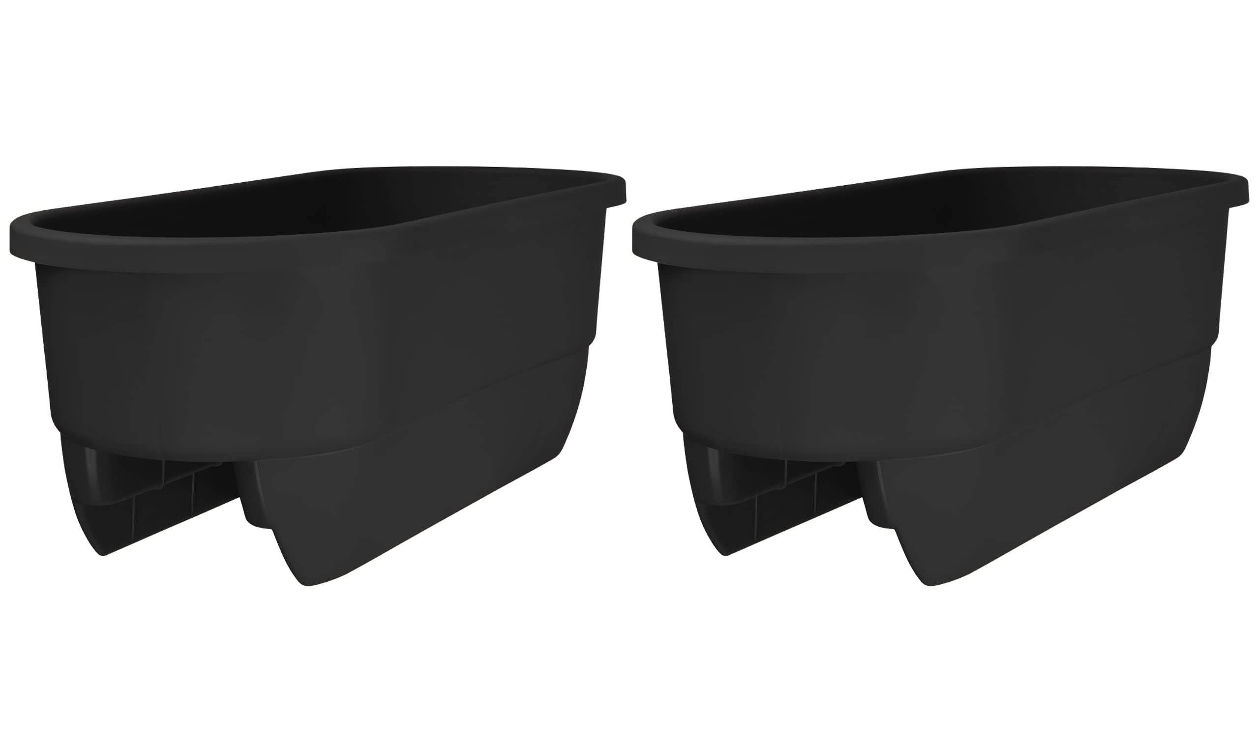 Apollo Exports International 24" Dual Deck Railing Planter, Black, (Set of 2)