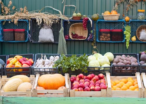 Fondo Fotográfico 7x5ft para Mercado y Frutas miniatura 1