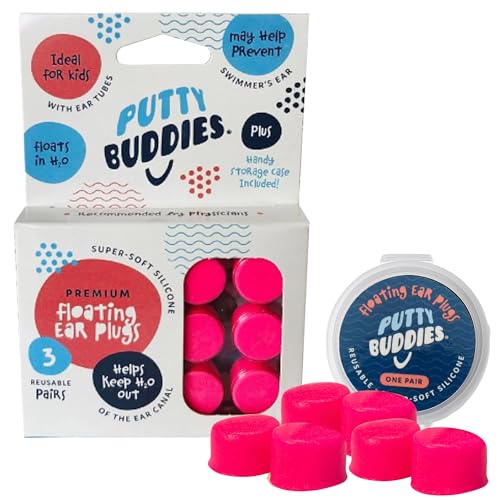 Earvolution - Tapones flotantes Putty Buddies para los oídos para natación, inventados por un médico de oídos, moldeables, de silicona premium, flotan en el agua, impermeables, fabricados en los