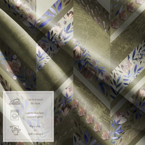 Image of Casableu Matheran Olive Table Cloth for 6 Seater Dining Table | 60x72 Inch Rectangular Table Cover with Solid Border | Dust-Proof, Washable Fabric | Decorative Dining Table Cover for Home