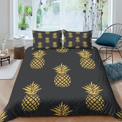 Housse de couette nuit étoilée parure de lit cocooning King doré