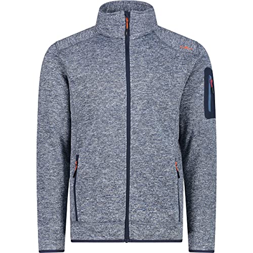 CMP - Knit-Tech-Fleecejacke für Herren, Blauer Tintensturm-Orange, 52