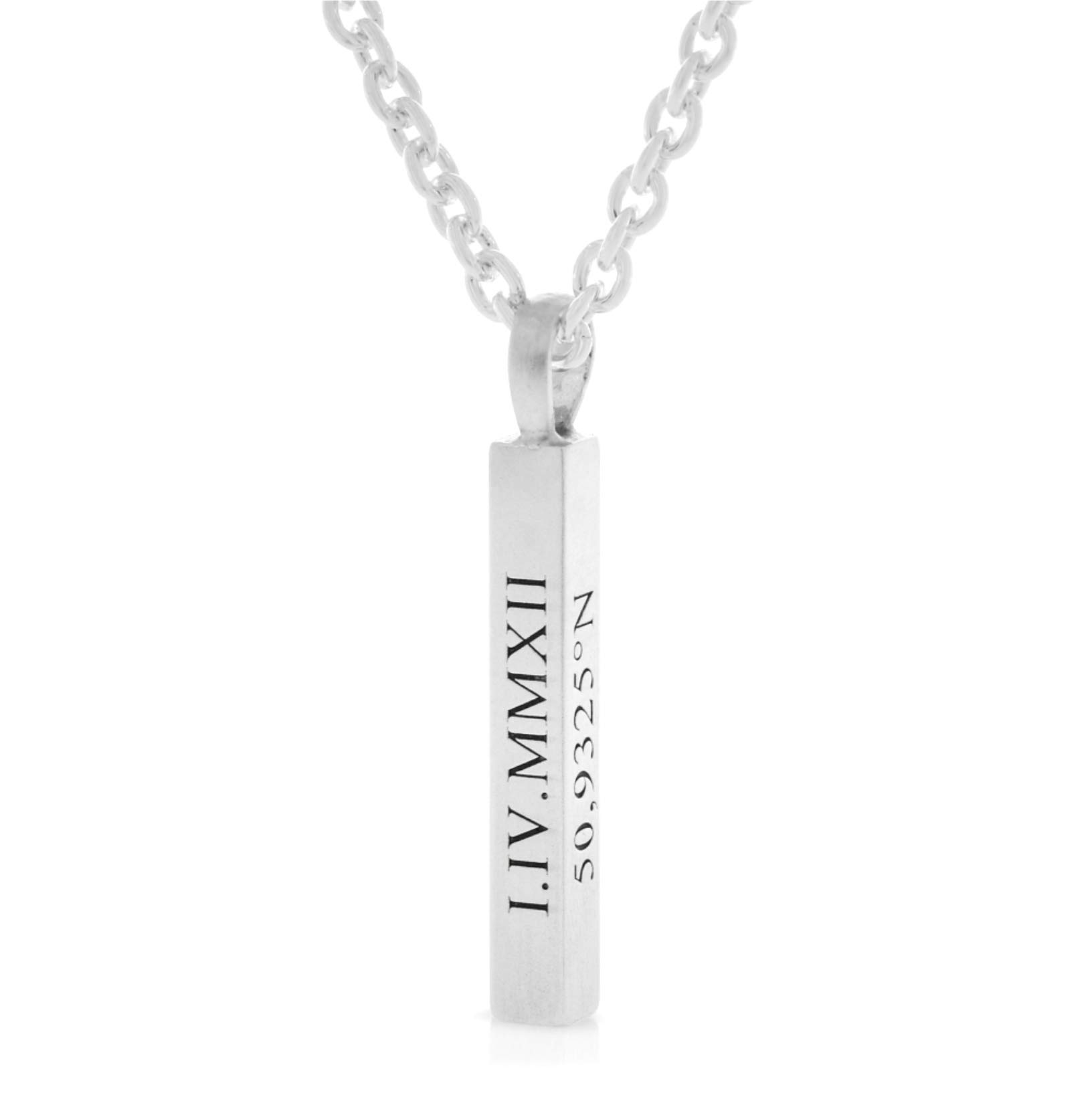 Namenskette Silberkette 925 Silber mit Gravur Namensgravur Gravurschmuck Namensschmuck Koordinaten Barren Anhänger Ankerkette | HANDMADE IN GERMANY