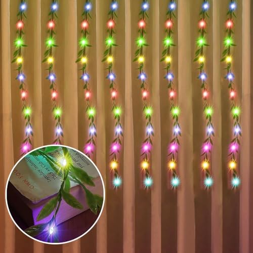 Litehom Diwali Fairy Lights Leaf Curtain String Light, 180 LED Ar...