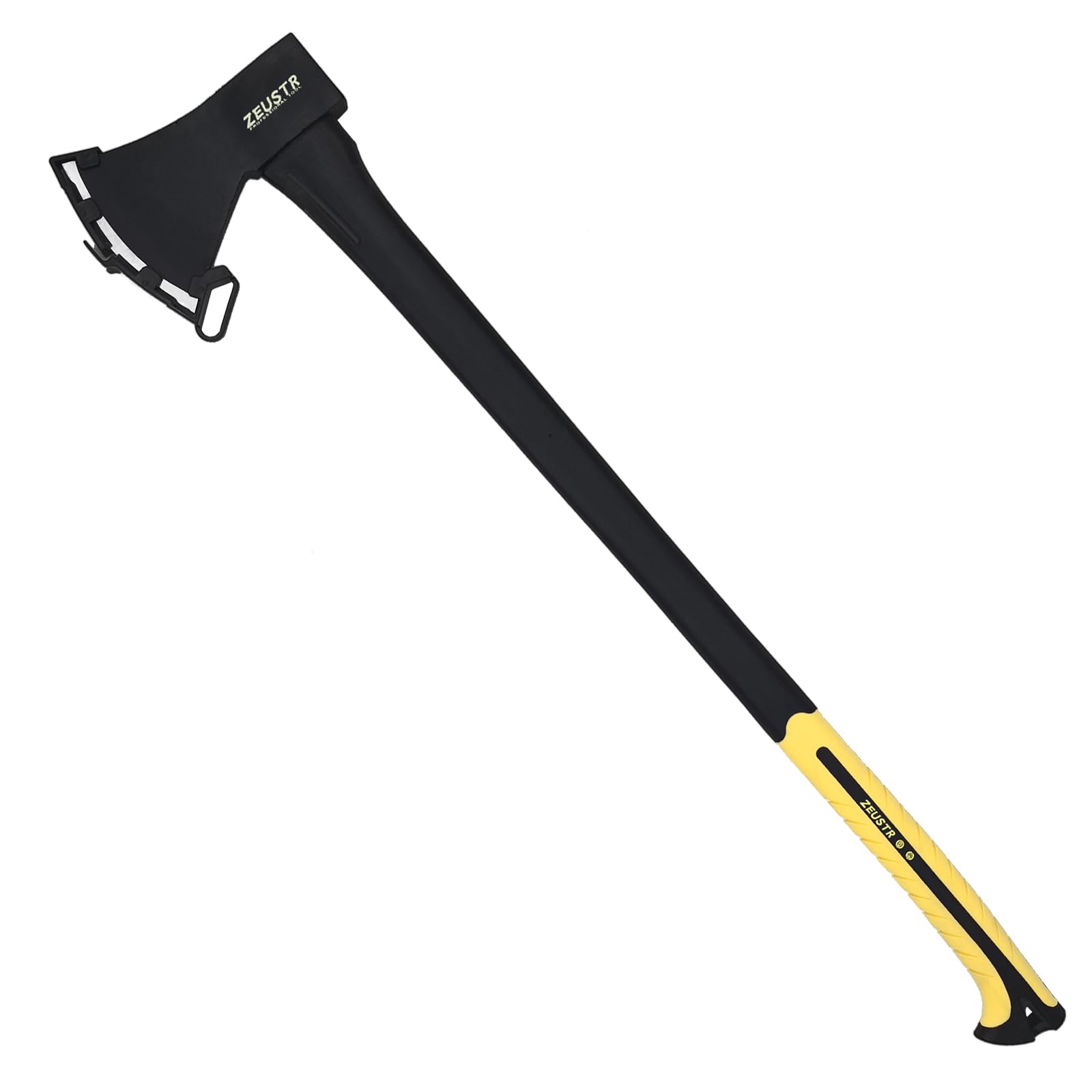 ZEUSTR 24” Long Camping Axe, Forged Steel Blade with Shock-Absorbing Handle, Outdoor Hatchet for Camping&Kitchen, Wood Chopping and Kindling