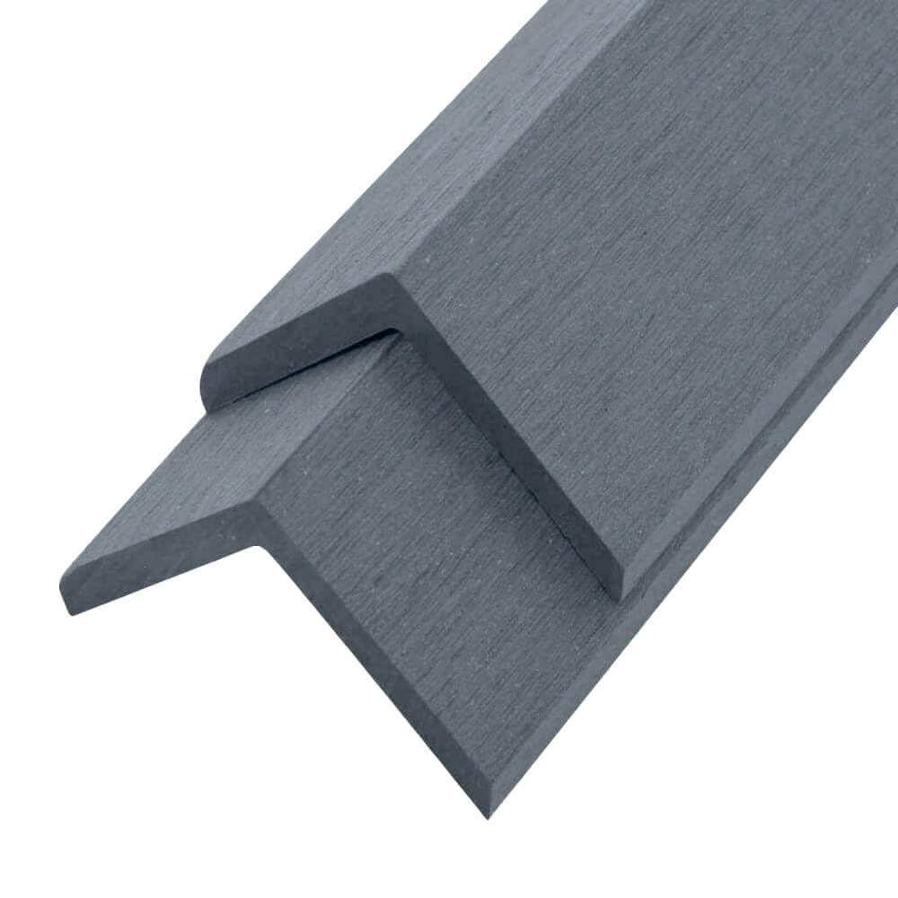 Home Deluxe WPC Abschlussleiste FINEA – Hellgrau, 10 Stück, 110 x 4,5 x 4,5 cm