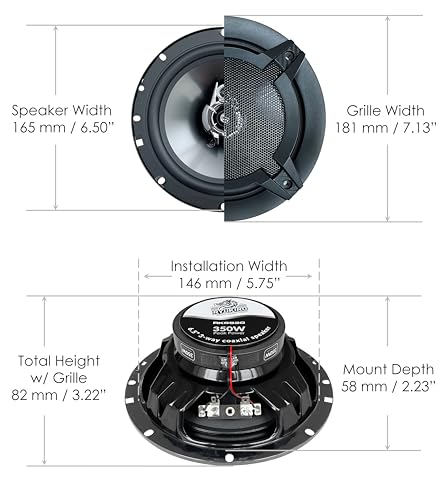 Ryukiro 350 Watt 6.5 Inch Coaxial 3 Way Speaker (One Pair) Full Range Tweeter & Mid Woofer for Automotive Vehicle Audio Car Stereo - Image 4