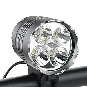 Fietsverlichting, WASAGA 6000 lumen 5 LED-fietslicht, waterdichte mountainbike voorlicht met 8400 mAh oplaadbare…