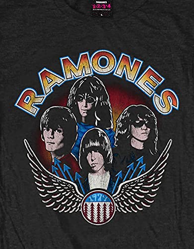 Ramones - Camiseta Alas para Mujer (L) (Negro)