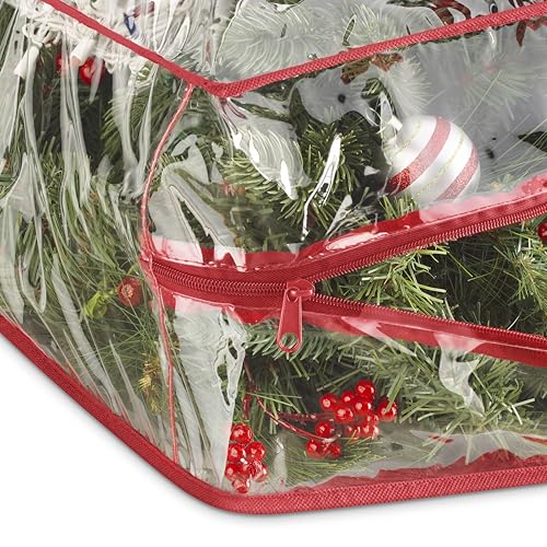 Image of Whitmor Christmas & Holiday Jumbo Storage Bag - Store wreaths, decor, gift bags, tissue paper - Clear