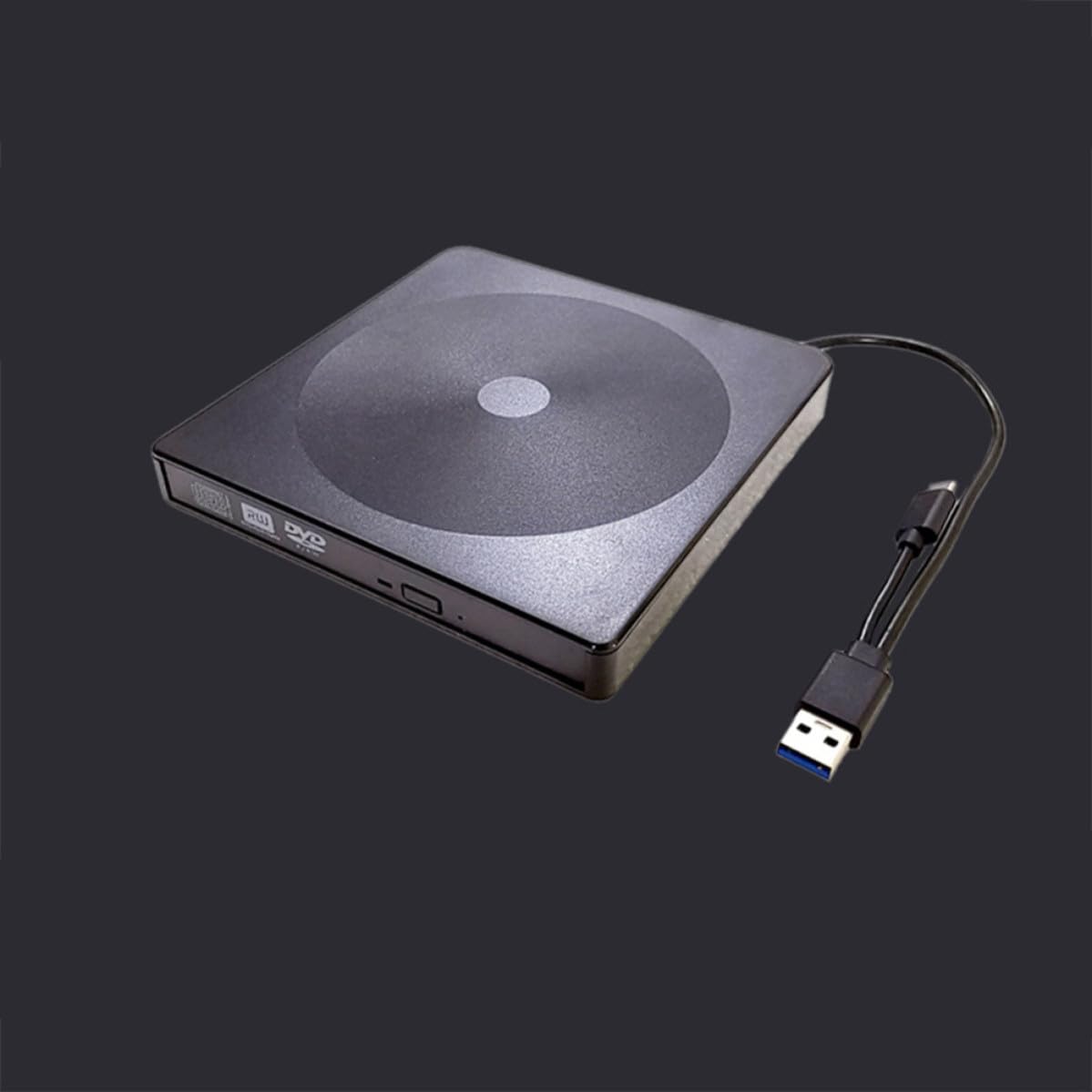 Masterizzatore Dvd Esterno Typec USB 3.0+typec per Laptop | Abs Nero, 4mb, Design Classico, Uso Semplice e Struttura Ultraleggera per Desktop