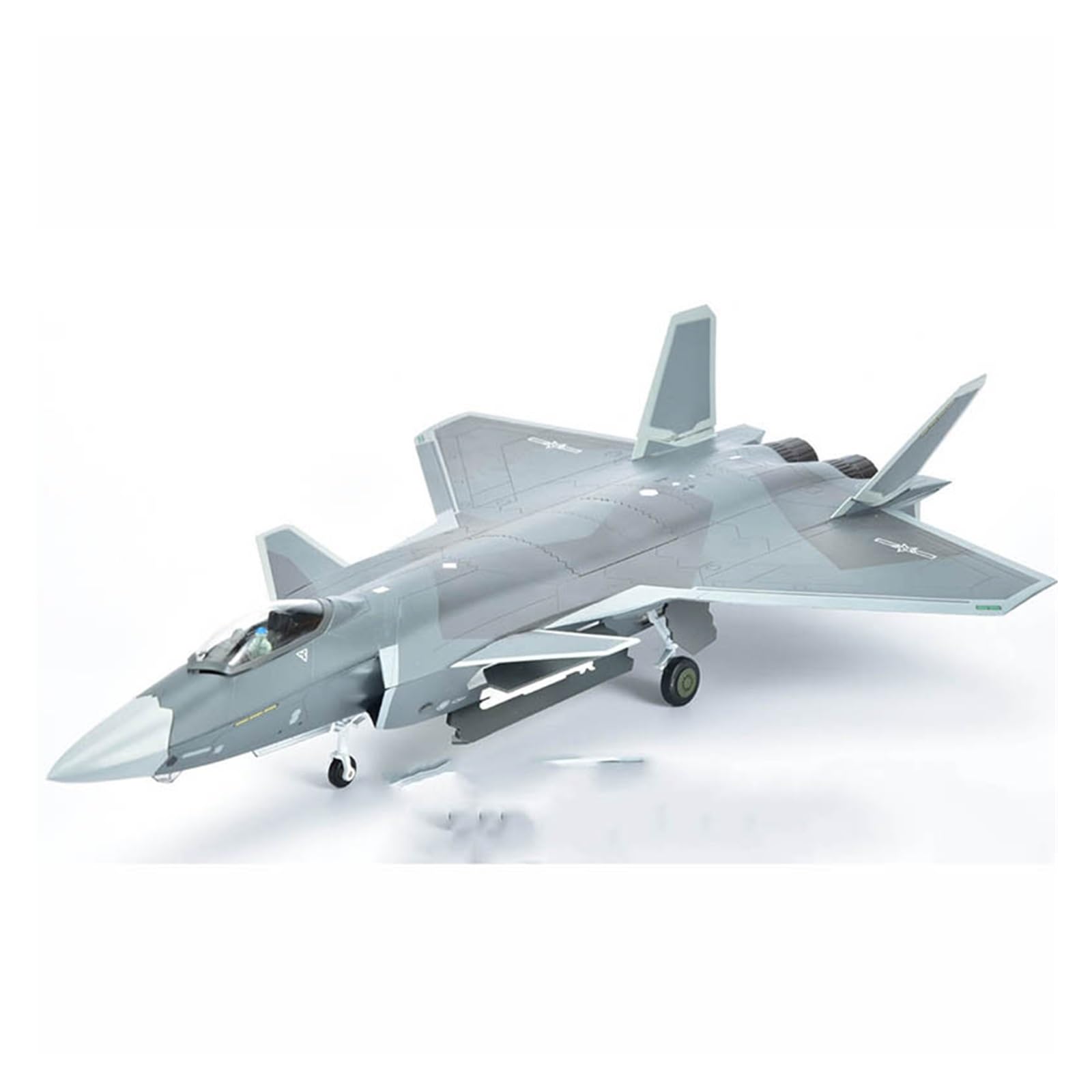 Aerei Modello in Piccola Scala 1:48 per J-20 Scala in Lega pressofusa Aereo da Caccia Grigio Modello Militare Simulazione Collezione Regalo per Adulti Kit di Costruzione di Modelli