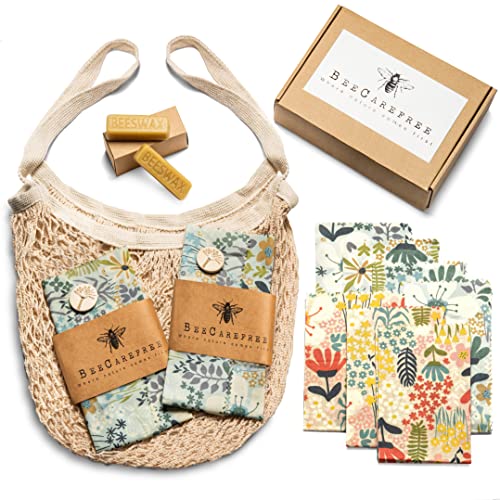 Reusable-Beeswax-Wraps-9-pack-Beeswax-Food-Wraps-Eco-Friendly-Plastic-Free-Zero-Waste-Food-Storage-Wrap-Vegetables-Herbs-Fruits-Cheeses-Sandwiches-and-Bread-Keeps-Food-Fresher-Longer