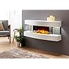 CHEMINARTE-Chimenea-electrica-de-Pared-con-calefaccion-Lounge-Blanca-120cm-Efecto-de-Llama-Leds-Chimenea-Decorativa-bajo-Consumo-Mando-a-Distancia