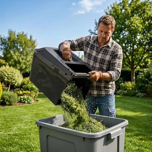 Image of 13 Inch Cordless Lawn Mower, 40V Electric Lawnmower for Garden /Patio /Yard | 2 x 20V 4.0Ah Battery, 13 inch Cutting Width, 5 Adjustable Height, 30L Grass Bag, Bagging Mode&Mulching Mode