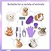VCZONE 8 Pcs Small Animal Grooming Kit, Rabbit Grooming Kit with Pet Nail Clipper and File, Flea Comb, Pet Shampoo Bath Brush, Pet Shedding Slicker Brush, Bath Massage Glove, Cleaning Comb (Purple)