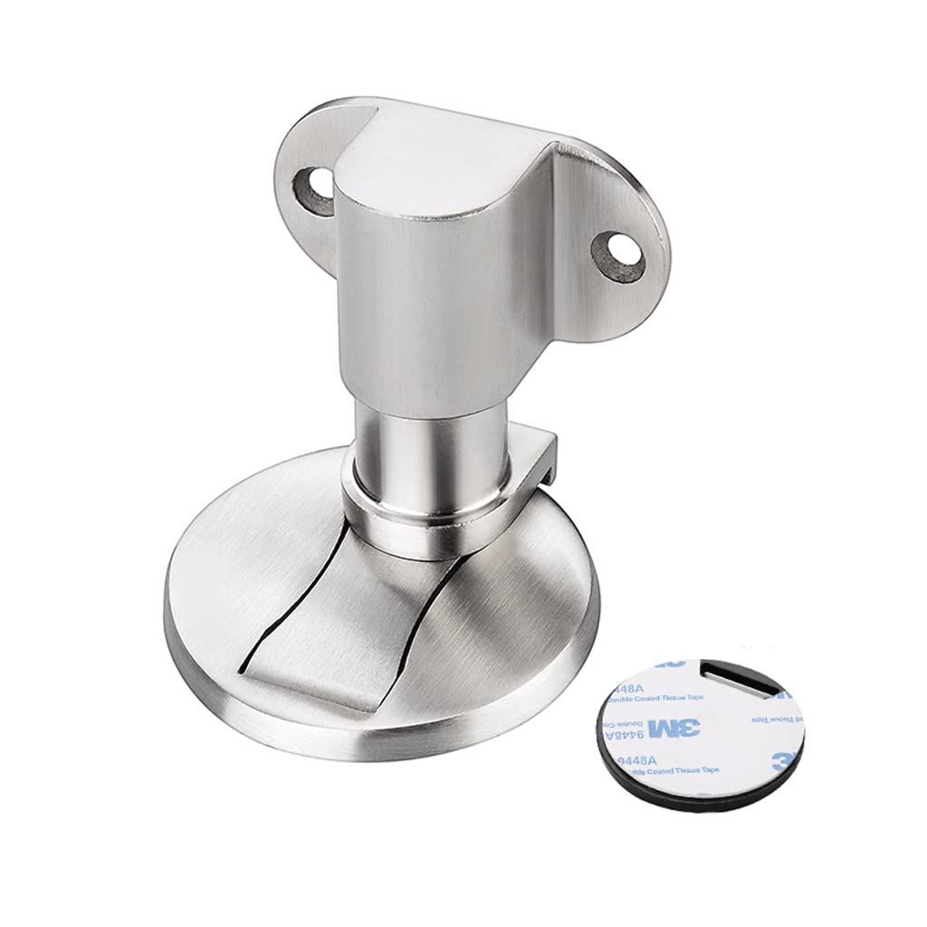 Door Stopper,Doorstops,Stainless Steel Perforated-Free Stop Toilet Anti-Collision Artifact Touch Wall Suction