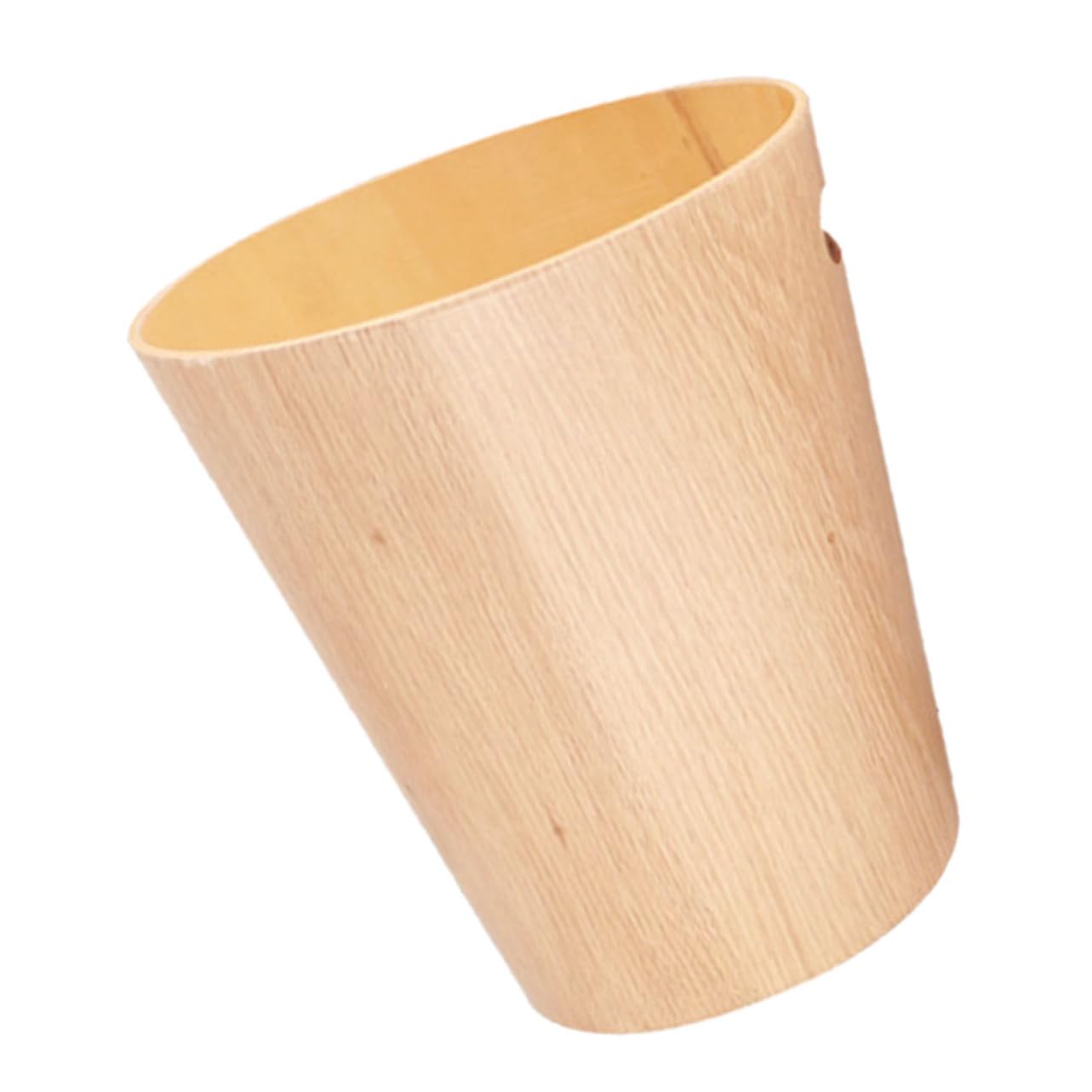 Cestino Gettacarte da Tavolo Rotondo in Legno Beige per Casa