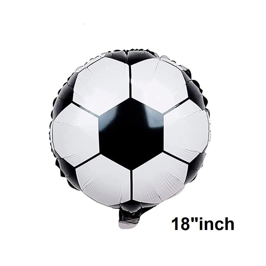 Image of AR GIFTZADDA 4D Football Black White Balloons 7 Pcs Balloon Kit 24 Inch Soccer Foil Balloons Football Party Decorations for Boys Football Fans Birthday Party World Cup Theme Party (7 Pcs Balloon kit, Football Foil)