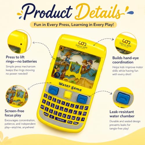 Image of Salvus APP SOLUTIONS Splash Fun: Kids Mobile Water Adventure Game, a Mobile Game Where Kids Explore Aquatic Worlds, Solve Puzzles, and Learn About Water Conservation (Yellow 4x7 cm)