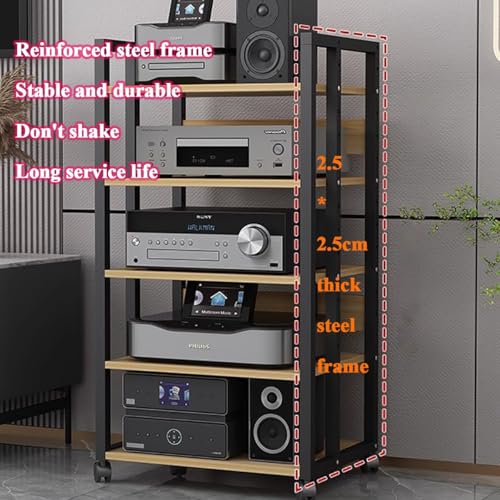 Generico Supporto multimediale Indipendente Robusto per l'intrattenimento Domestico, Contenitore per componenti Audio per Giradischi, Altoparlanti e amplificatori - Design Elegante e salvaspazio
