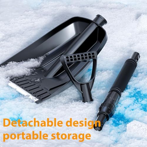 Snow Shovel for Car and Driveway,34 Inch Foldable Lightweight Ice Scraper,Heavy Duty Ergonomic Handle,Compact Snow Shovel for Emergency Snow Removal, Garden - Image 4
