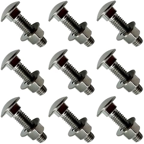 (50) 3/8-16 x 1.5”- 304 (18-8) Grade Stainless Steel Carriage Bolts Screws Dome Head Nuts & Washers Included for Trailer Deck Floors headboards-Rust Resistant by BRAUNY BOY- Qty (50) Cover