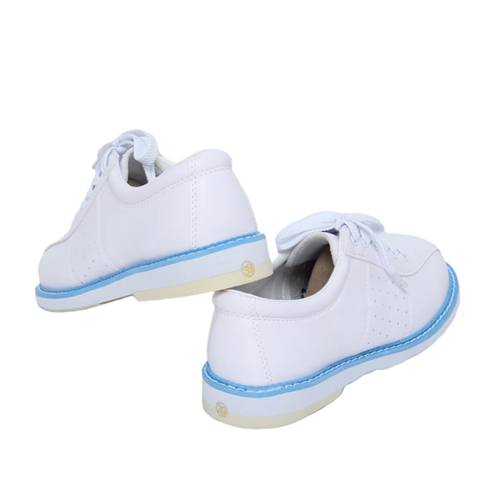 Zapatos de Bolos clásicos para Mujer y Hombre Antideslizantes Transpirables Profesionales Cuero PU para Entrenamiento de Bolos