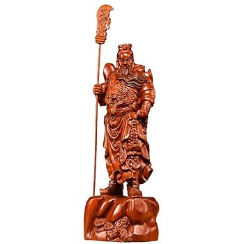 Amazon.com: Thcbme 花梨木雕刻关公像摆件大号财神爷家居公司