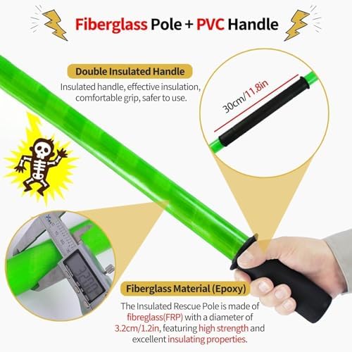 Portable Emergency High Voltage Hook, 10kV 35kV 110kV 220kV Insulated Fiber Pole, Safe Utility Hook for Power Line Maintenance, Lightweight and Durable