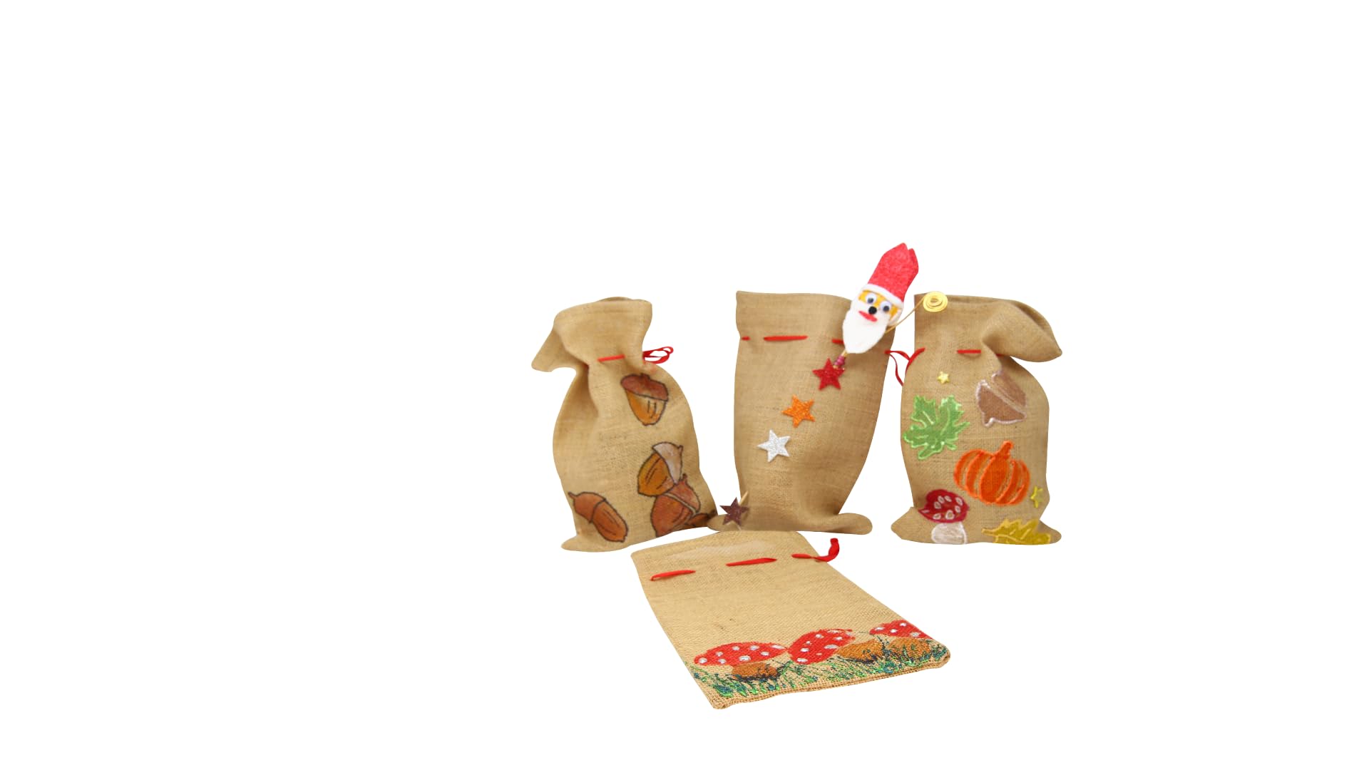 Jutesäcke natur 17 x 25 cm | Set mit 50 Stück | DIY zum Bemalen und Gestalten | ideal für Nikolaus | Jutesack | Nikolaus Sackerl