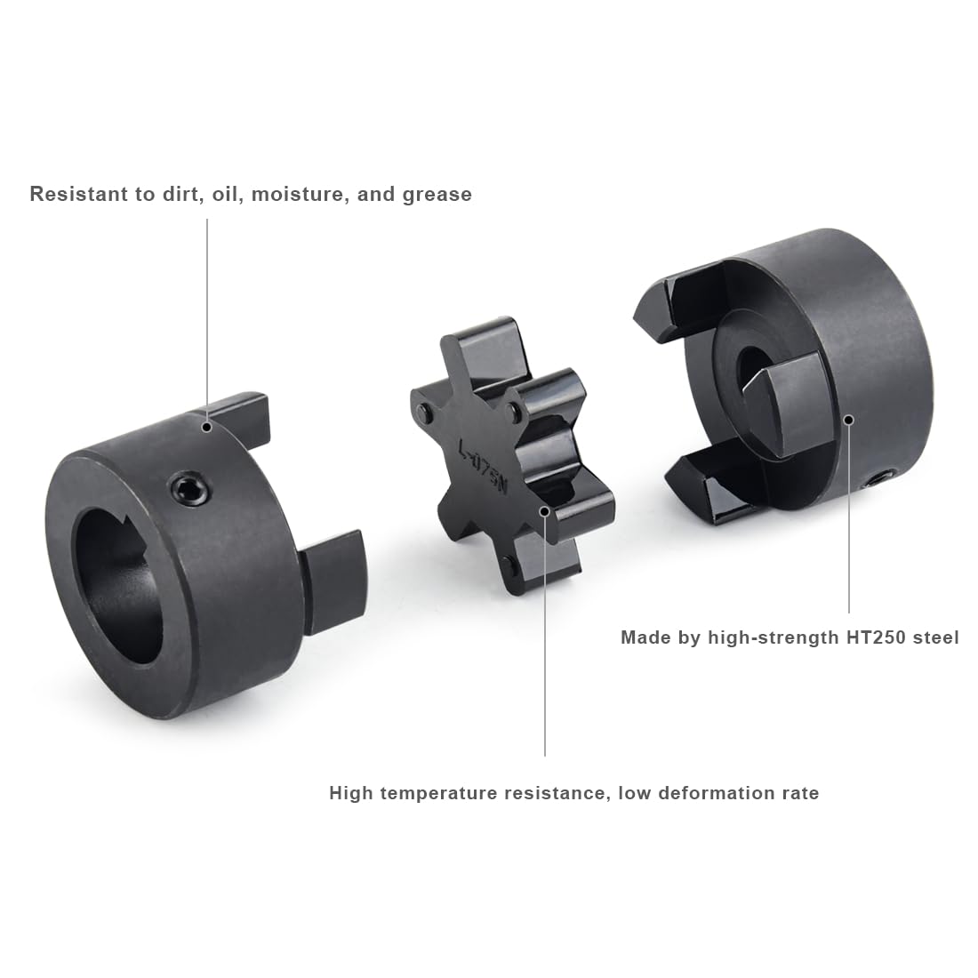 L-Jaw Coupling Set: 1/2" to 1" Flexible Coupler -3