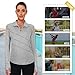 Women's Long Sleeve Mock Neck Raglan Exercise Tops - Fast Dry, Thumbholes, Quarter Zip, Slim Fit, Stylish, Sun Protection - Medium Grey