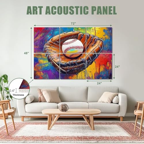 Paneles acústicos artísticos 6 pack para absorción de sonido, adhesivos, 72 x 48 pulgadas miniatura 2